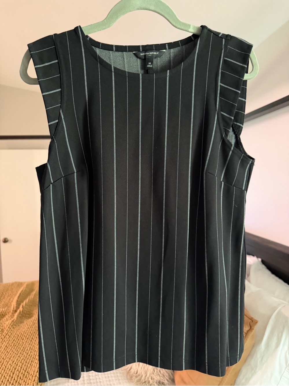 Banana Republic Black Pinstripe Sleeveless Tank